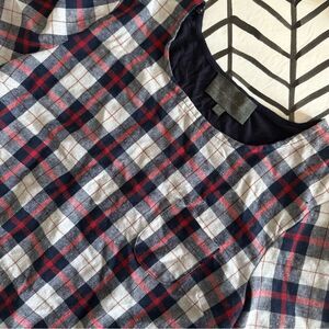 Sundays in Brooklyn Size M Plaid Short Sleeve Linen Blend Blouse
